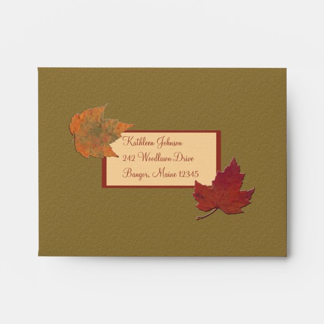 Autumn Leaves Envelope for Reply Cards (Front)