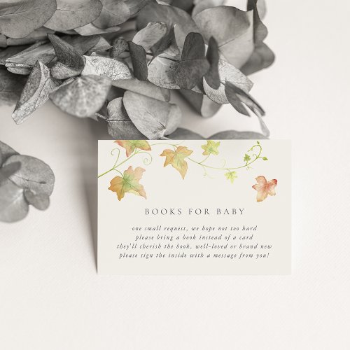 Autumn Leaves Fall Baby Shower Book Request Enclosure Card