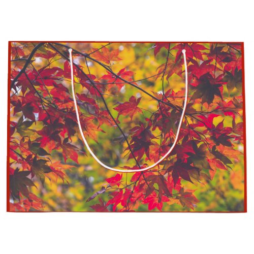 Autumn Leaves Fall Color Red Nature Large Gift Bag