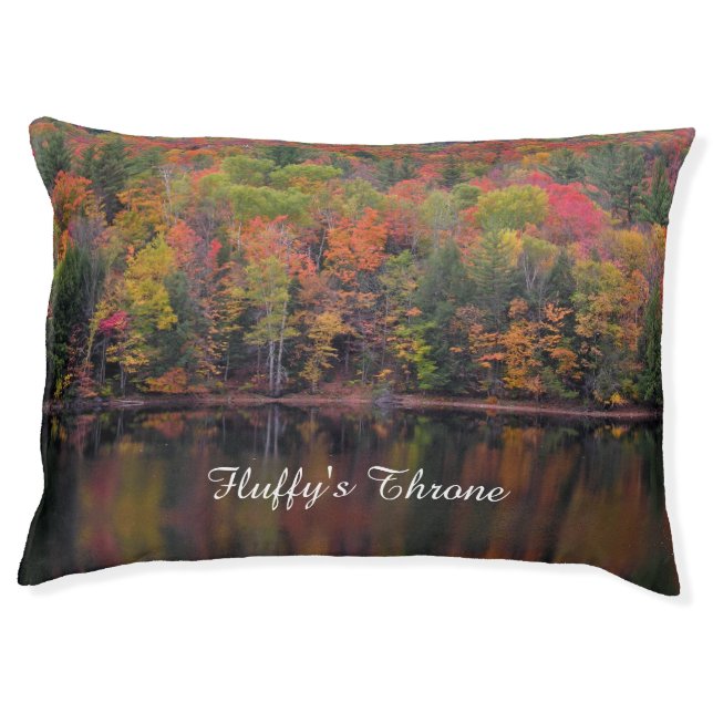 Autumn Leaves Fall Color Scene Dog Bed (Front)