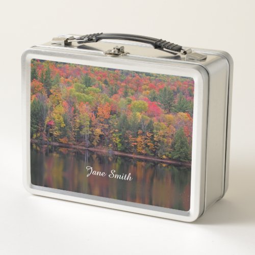 Autumn Leaves Fall Color Scene Metal Lunchbox