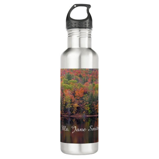 Autumn Leaves Fall Color Scene Water Bottle (Front)