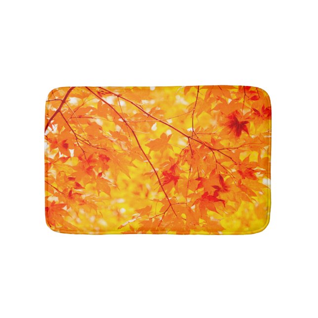 Autumn Leaves Fall Color Trees Yellow Bath Mat (Front)