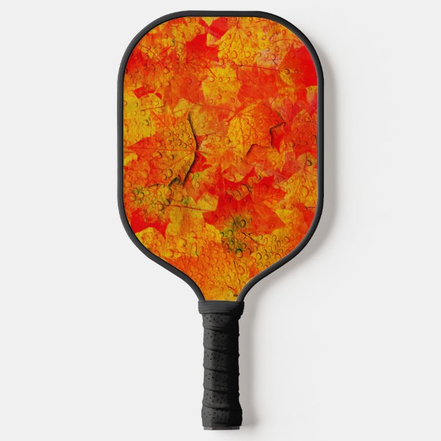 Autumn Leaves Fall Colorful Nature Pattern Leaf Pickleball Paddle (Front)