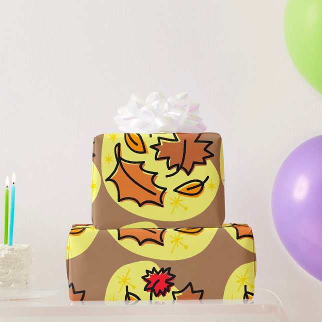 Autumn Leaves Fall Colorful Seasonal Leaf Art  Wrapping Paper (Creator Uploaded)