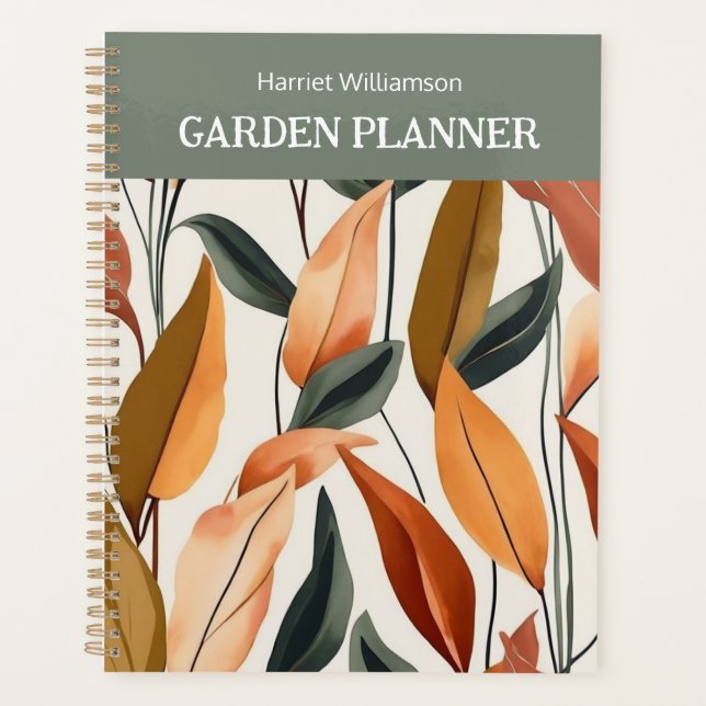 Autumn Leaves Fall Colors Elegant Garden Gardening Planner (Front)