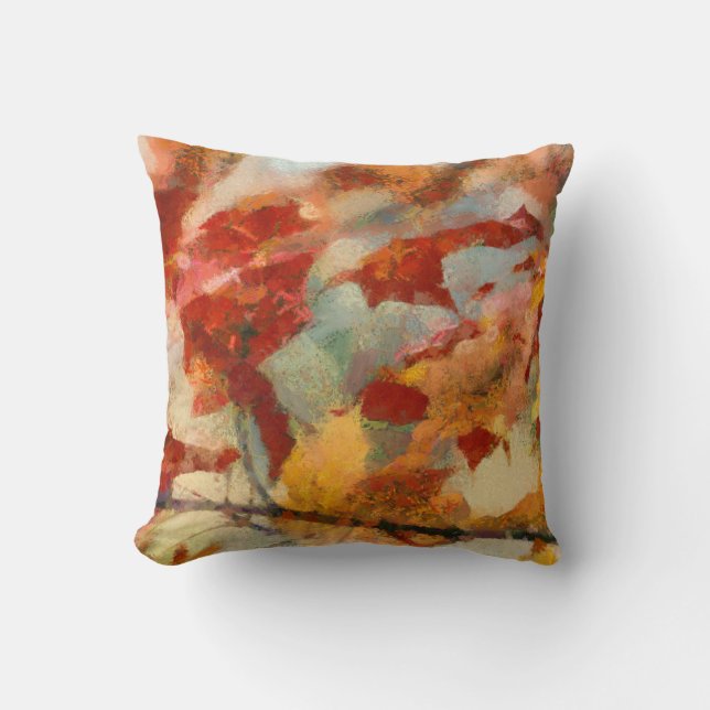 Autumn Leaves Fall Colors Throw Pillow (Front)