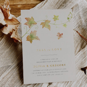 Autumn Leaves Fall Engagement Party Foil Invitation