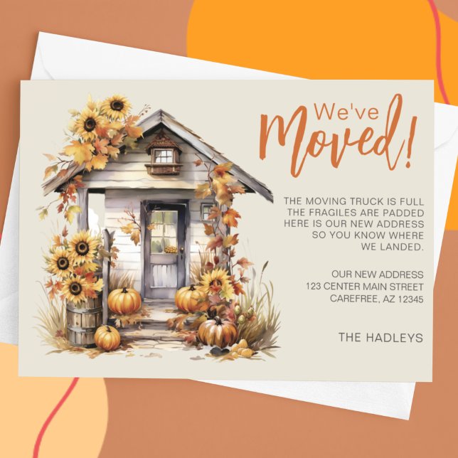 Autumn Leaves Fall Front Door Moving Announcement (Creator Uploaded)