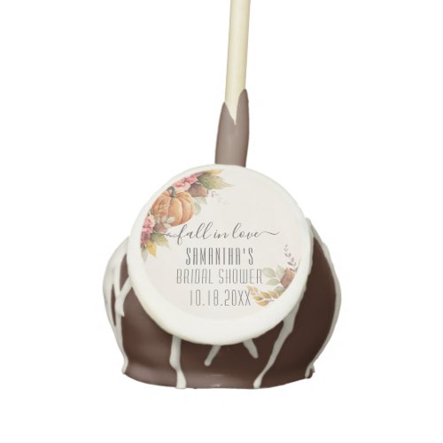 Autumn Leaves Fall in Love Pumpkin Bridal Shower Cake Pops