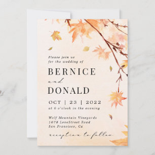 Autumn Leaves Fall in love Wedding Invitation