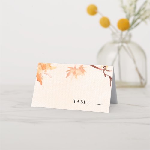 Autumn Leaves Fall in love Wedding Place Card