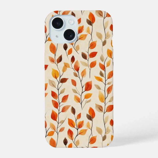 Autumn Leaves Fall Pattern Iphone Case (Back)