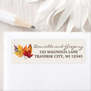 Autumn Leaves Fall Return Address Label