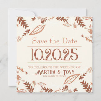 Autumn Leaves Fall Save The Date