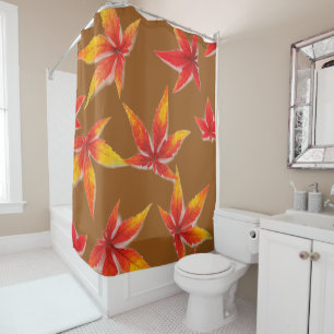 Autumn Leaves Fall Terracotta Nature Seasonal leaf Shower Curtain