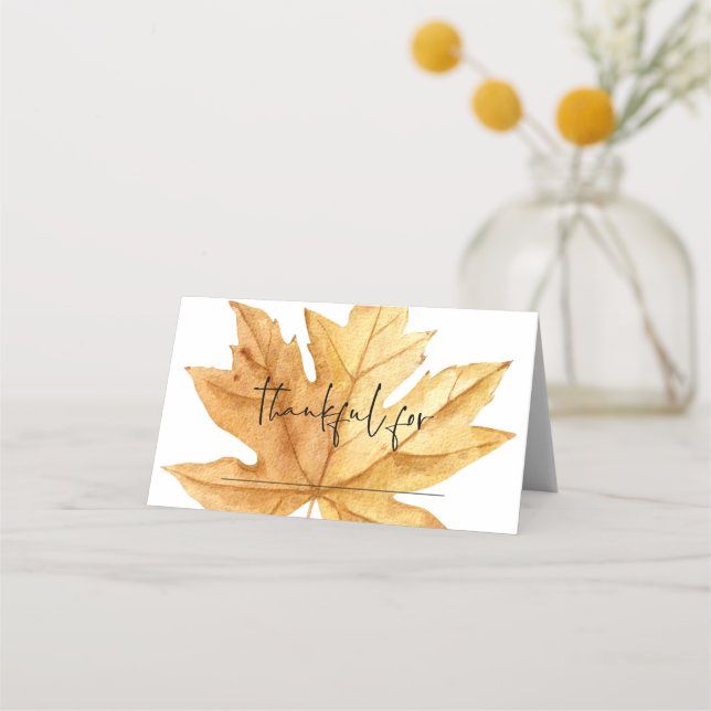 Autumn Leaves Fall Thanksgiving Friendsgiving Place Card (Front)