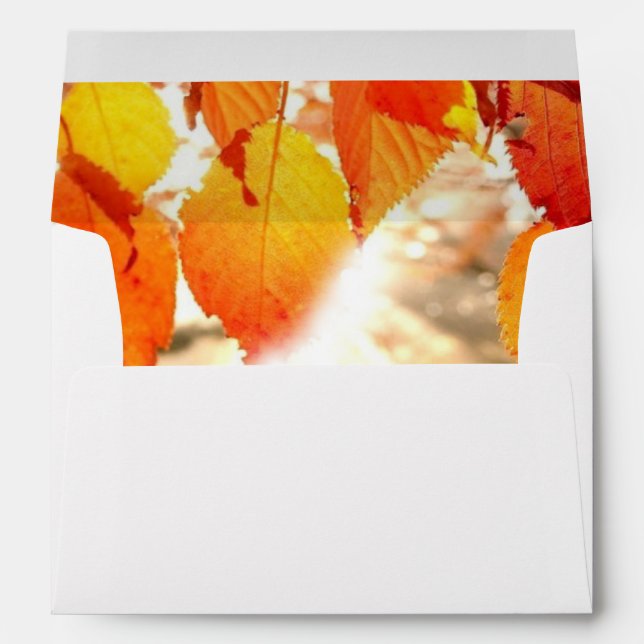 Autumn Leaves Fall Wedding Envelopes (Back (Bottom))