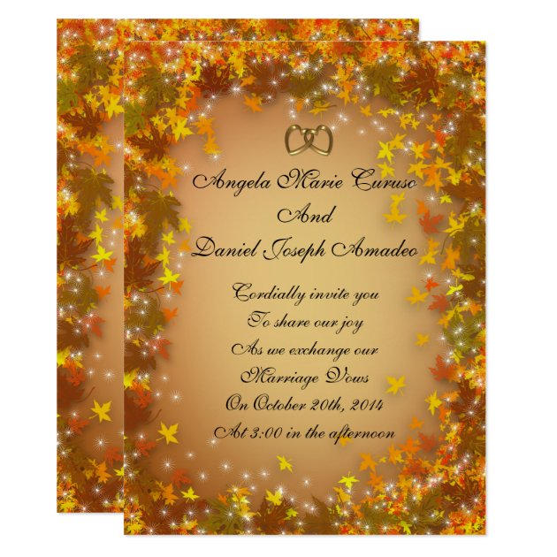 Autumn Leaves Fall Wedding Invitation