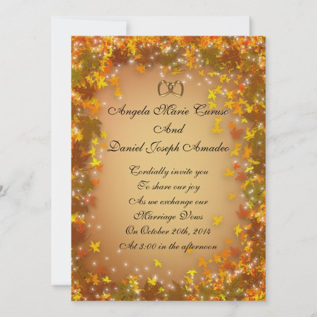 Autumn leaves Fall wedding Invitation (Front)