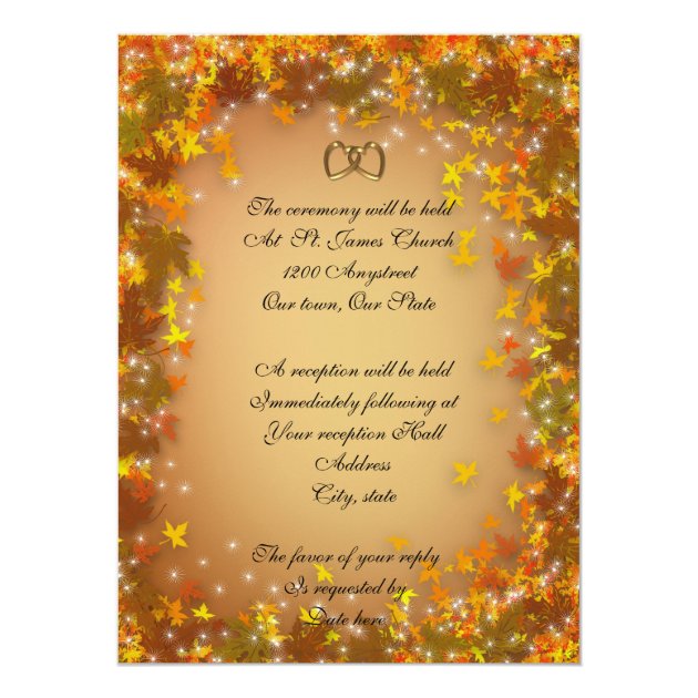 Autumn Leaves Fall Wedding Invitation