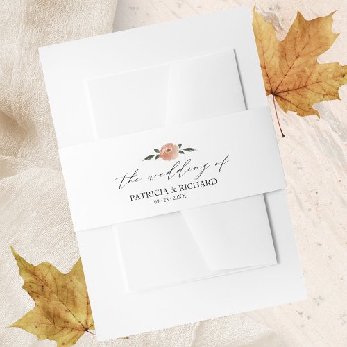 Autumn Leaves Fall Wedding Invitation Belly Band