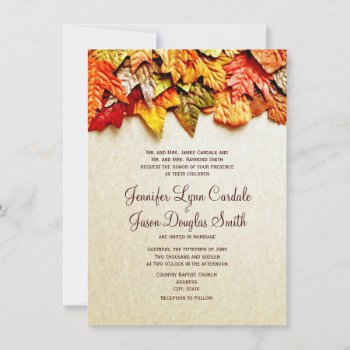 Autumn Leaves Fall Wedding Invitations by CustomWeddingSets at Zazzle