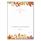 Autumn Leaves Fall Wedding Meal Choice Place Card