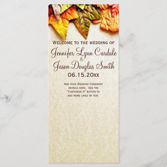 Autumn Leaves Fall Wedding Programs Zazzle Com