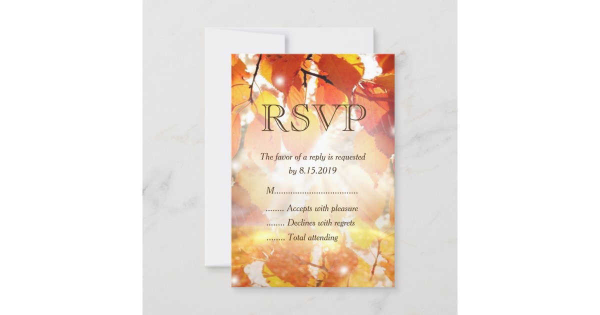 Autumn Leaves Fall Wedding RSVP Card | Zazzle