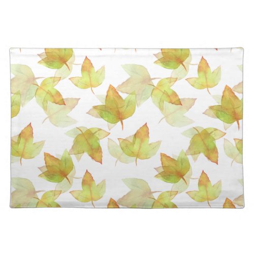 Autumn Leaves Falling Colors of Fall Cloth Placemat