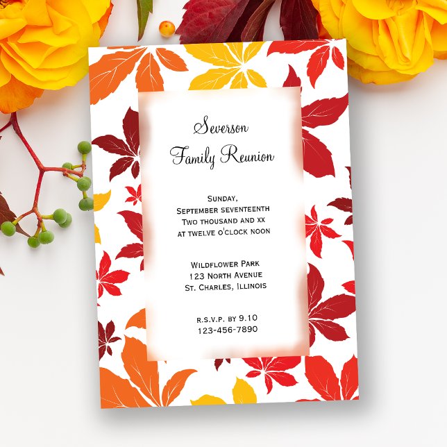 Autumn Leaves Family Reunion Invitation (Creator Uploaded)