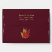 Autumn Leaves FAUX Burlap A7 Envelope(Invite) Wine Envelope (Back (Top Flap))