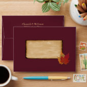 Autumn Leaves FAUX Burlap A7 Envelope(Invite) Wine Envelope (Desk)