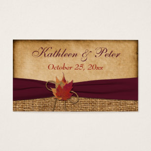 Autumn Leaves, FAUX Burlap Favor Tag - Wine