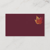 Autumn Leaves, FAUX Burlap Place Card - Wine (Back)