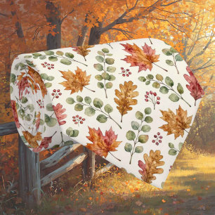 Autumn Leaves Faux Silk Botanical Fall Garden Neck Tie