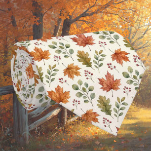Autumn Leaves Faux Silk Botanical Fall Garden Neck Tie