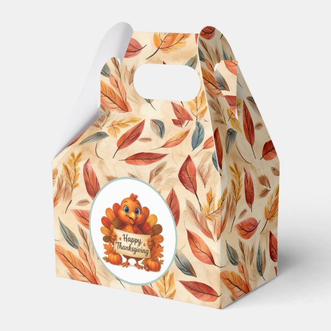 Autumn Leaves Favor Gift Box (Front Side)