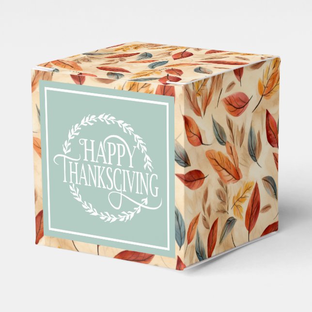 Autumn Leaves Favor Gift Box (Front Side)