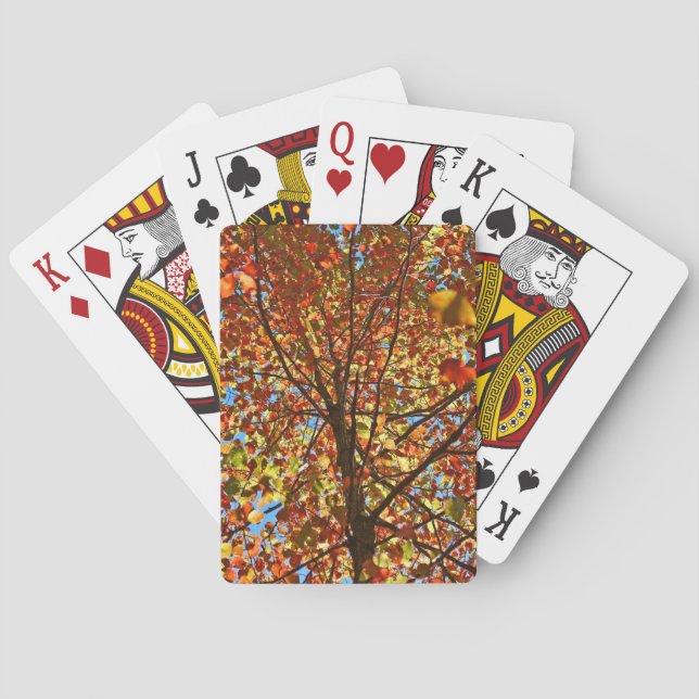 Autumn Leaves Fireworks Poker Cards (Back)