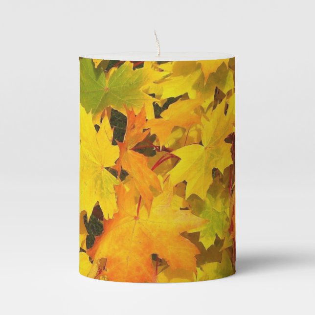 Autumn Leaves Flameless Candle (Front)