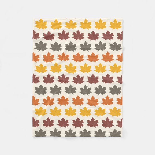 Autumn Leaves Fleece Blanket (Front)