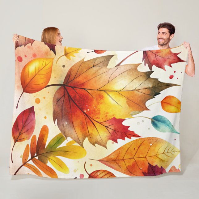 Autumn Leaves Fleece Blanket (In Situ)