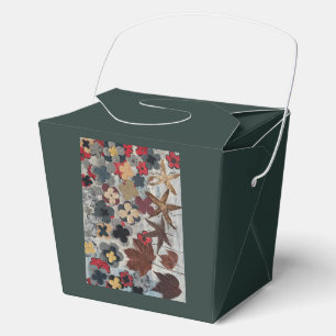Autumn Leaves Floral Pattern Favor Box