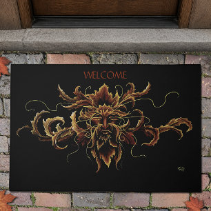 Autumn Leaves Forest Dryad Spirit Green Man Doormat