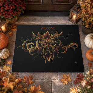 Autumn Leaves Forest Dryad Spirit Green Man Doormat