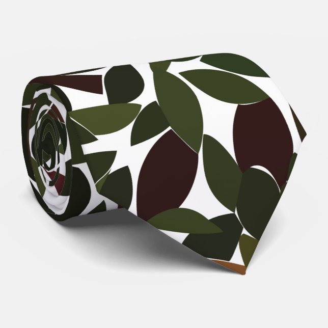 Autumn Leaves Forest Nature Neck Tie (Rolled)