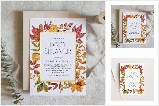 Autumn Leaves Frame Baby Shower Collection