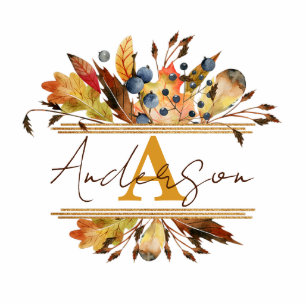 Autumn leaves frame personalized magnet